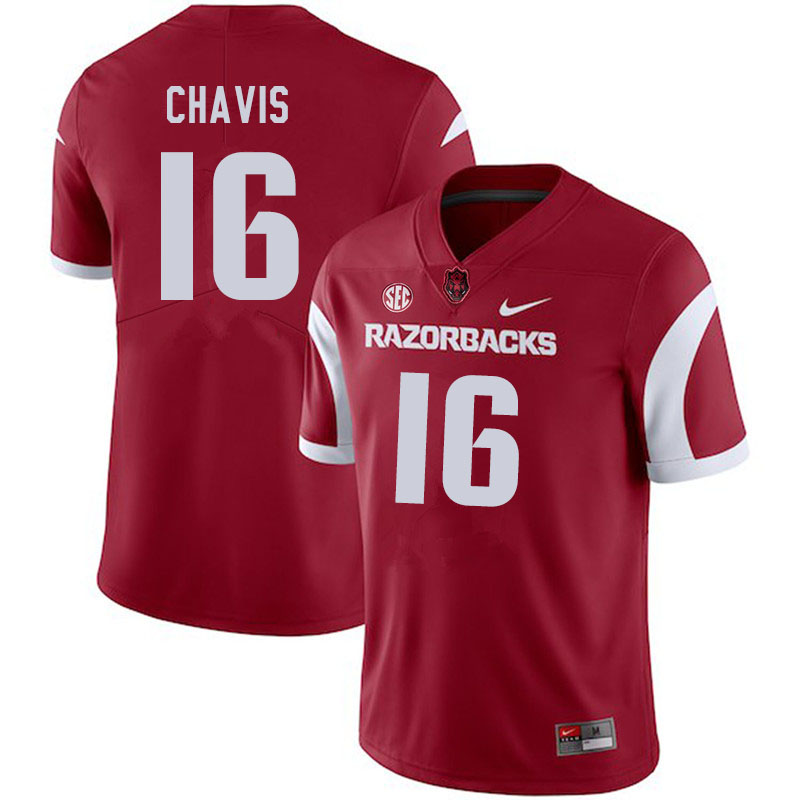 Men #16 Malik Chavis Arkansas Razorbacks College Football Jerseys Sale-Cardinal